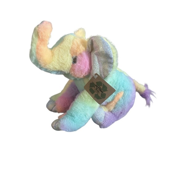 The Petting Zoo Other - The Petting Zoo Elephant Plush Stuffed Animal Rainbow Tie Dye New